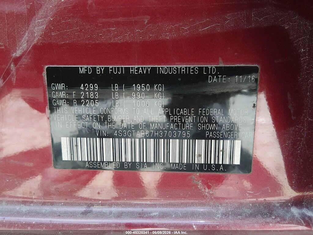 4S3GTAB67H3703795 2017 SUBARU IMPREZA photo no. 9