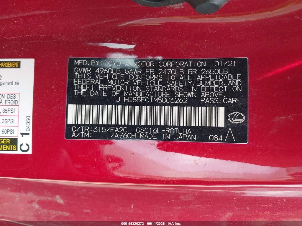 JTHD85EC1M5006262 2021 LEXUS RC 300 photo no. 9