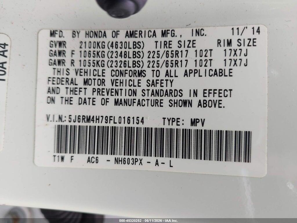 5J6RM4H79FL016154 2015 HONDA CR-V photo no. 9