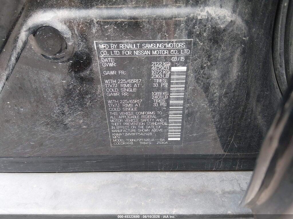KNMAT2MV8FP542928 2015 NISSAN ROGUE photo no. 9