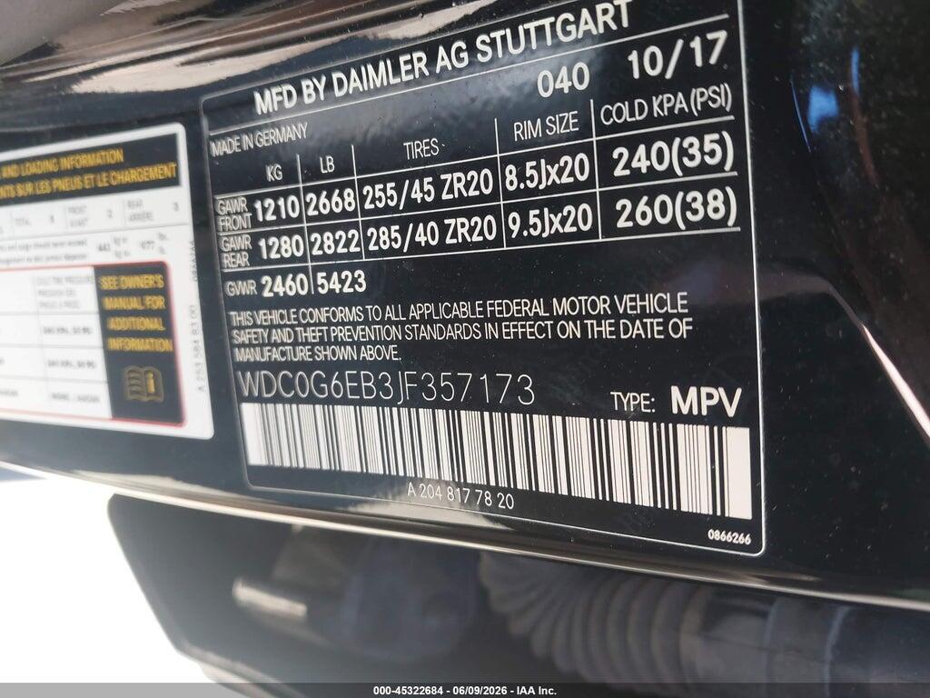 WDC0G6EB3JF357173 2018 MERCEDES-BENZ AMG GLC 43 photo no. 9