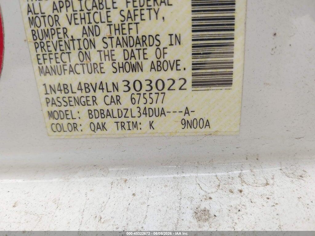 1N4BL4BV4LN303022 2020 NISSAN ALTIMA photo no. 9