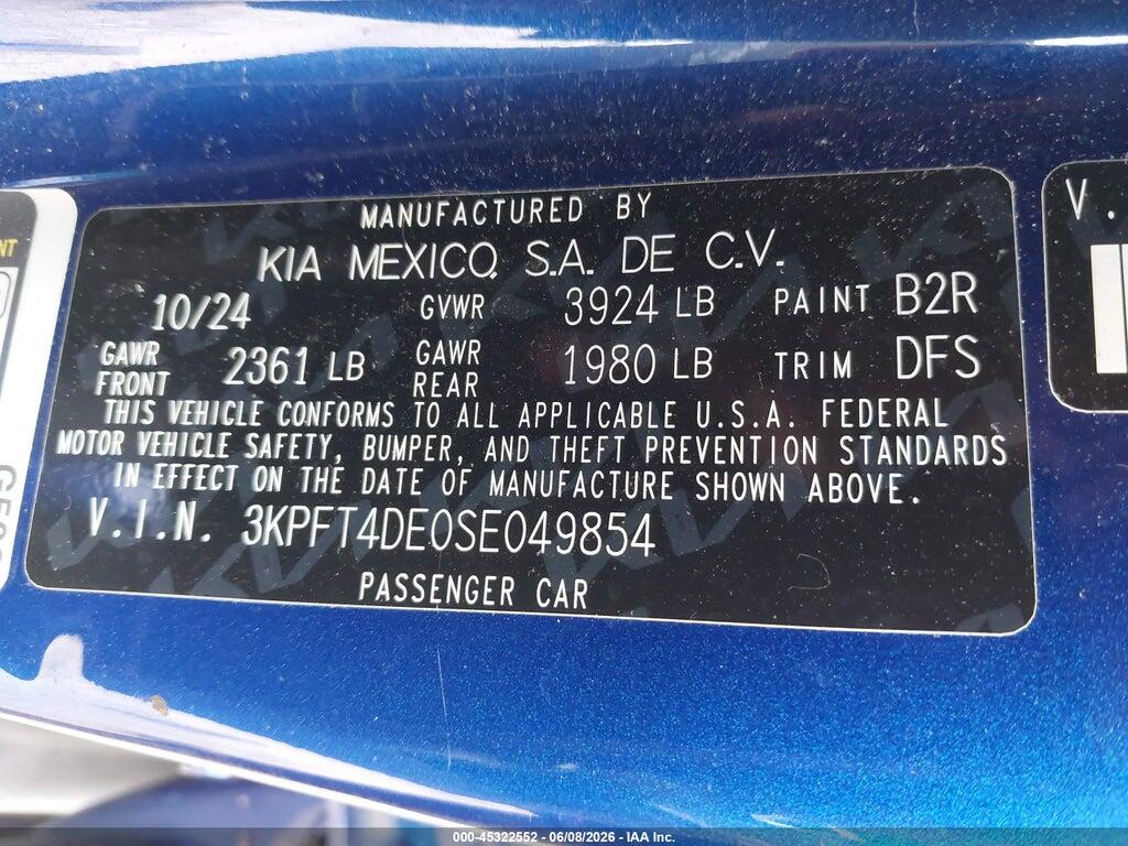 3KPFT4DE0SE049854 2025 KIA K4 photo no. 9