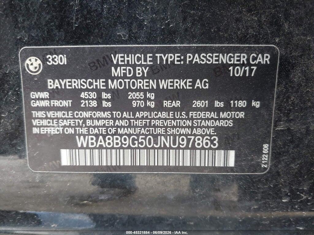 WBA8B9G50JNU97863 2018 BMW 330I photo no. 9