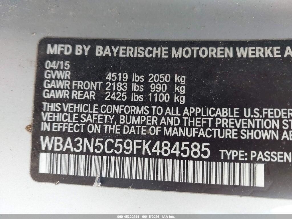 WBA3N5C59FK484585 2015 BMW 428I photo no. 9