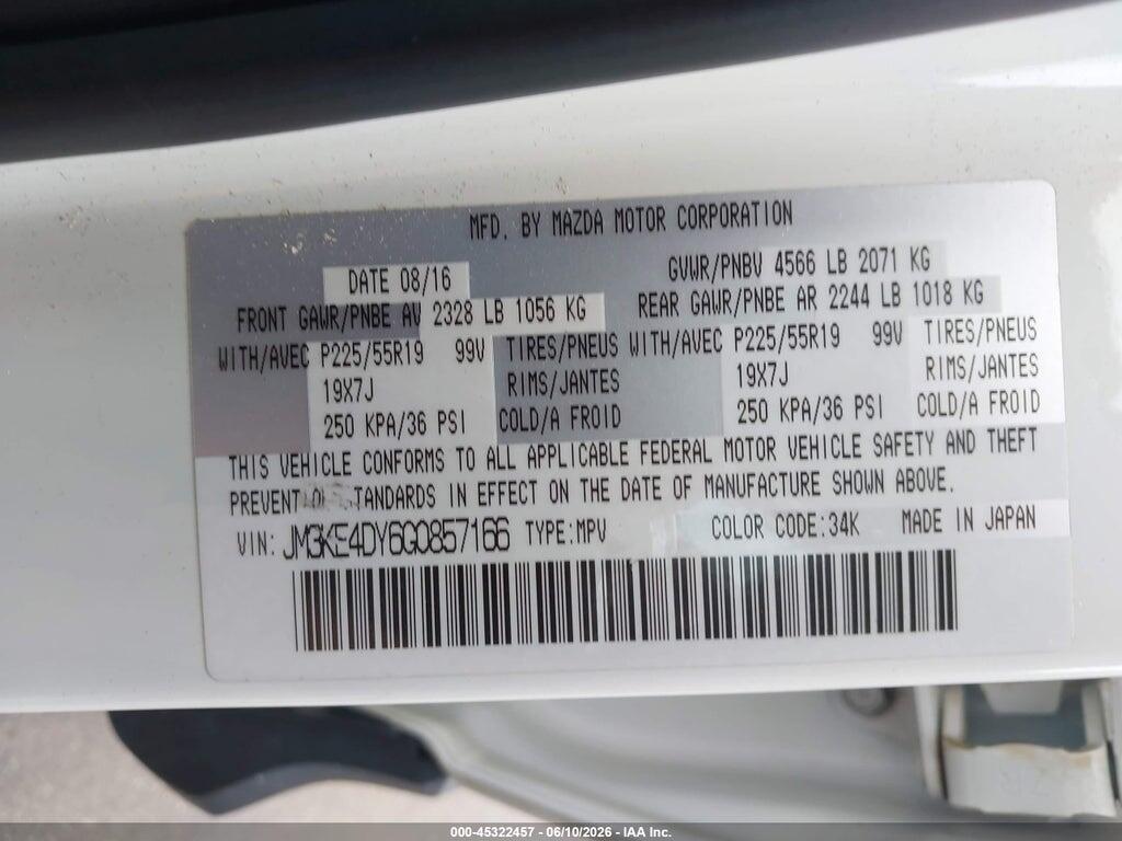 JM3KE4DY6G0857166 2016 MAZDA CX-5 photo no. 9