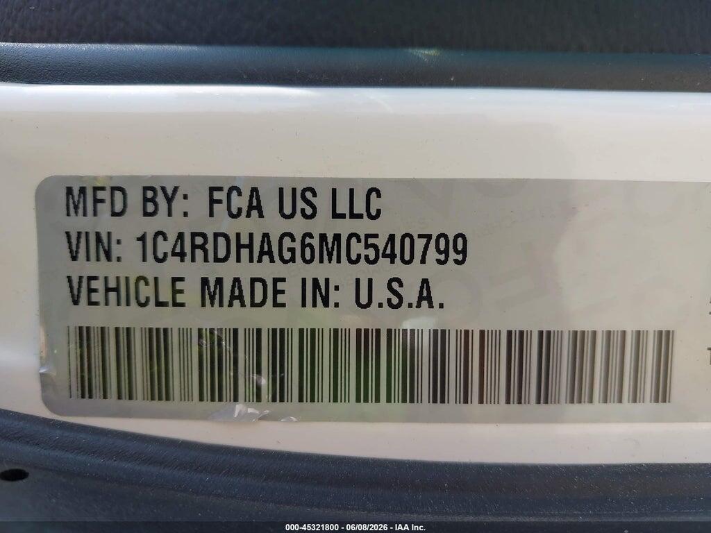 1C4RDHAG6MC540799 2021 DODGE DURANGO photo no. 9
