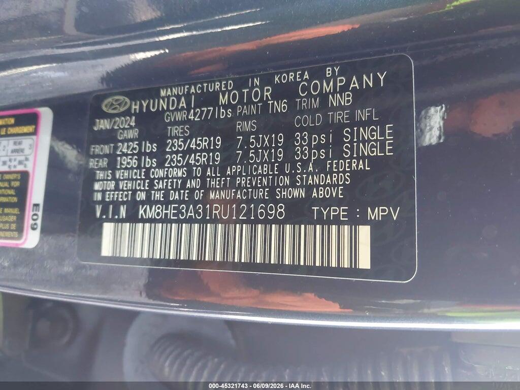 KM8HE3A31RU121698 2024 HYUNDAI KONA photo no. 9
