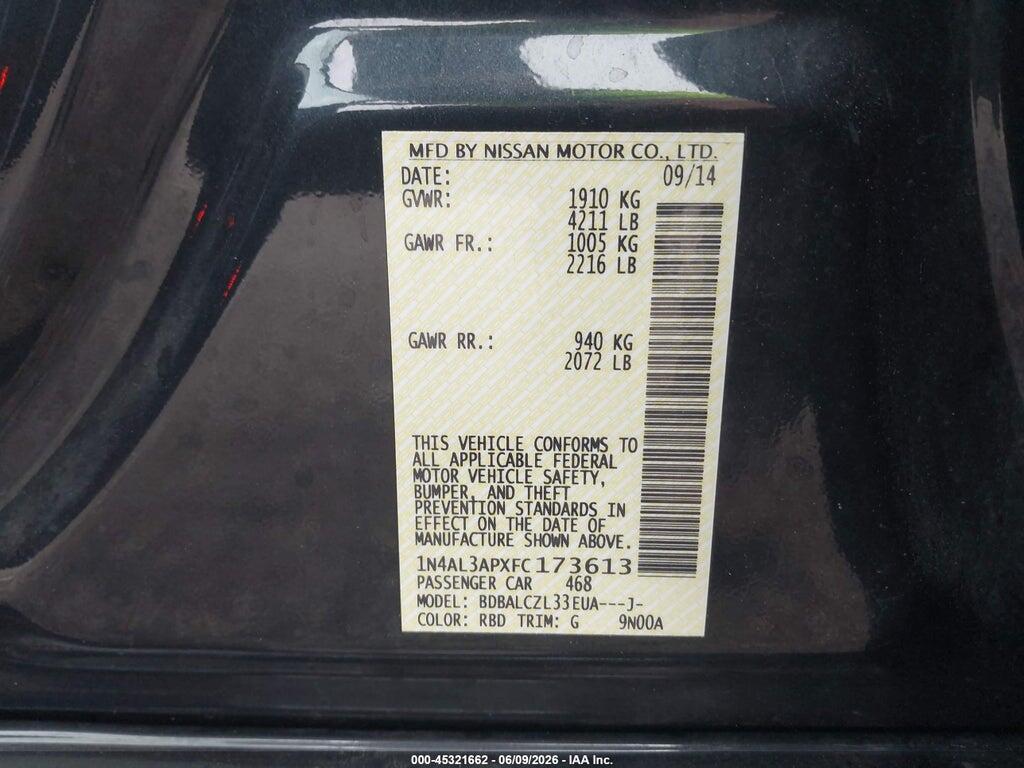 1N4AL3APXFC173613 2015 NISSAN ALTIMA photo no. 9