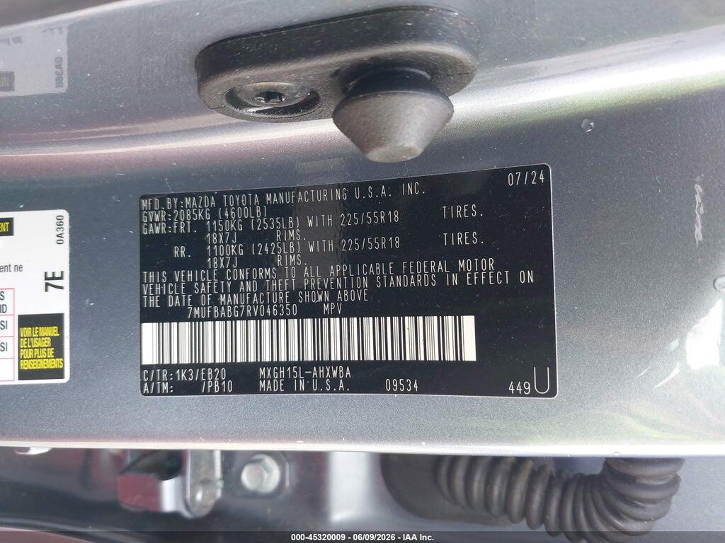 7MUFBABG7RV046350 2024 TOYOTA COROLLA CROSS HYBRID photo no. 9
