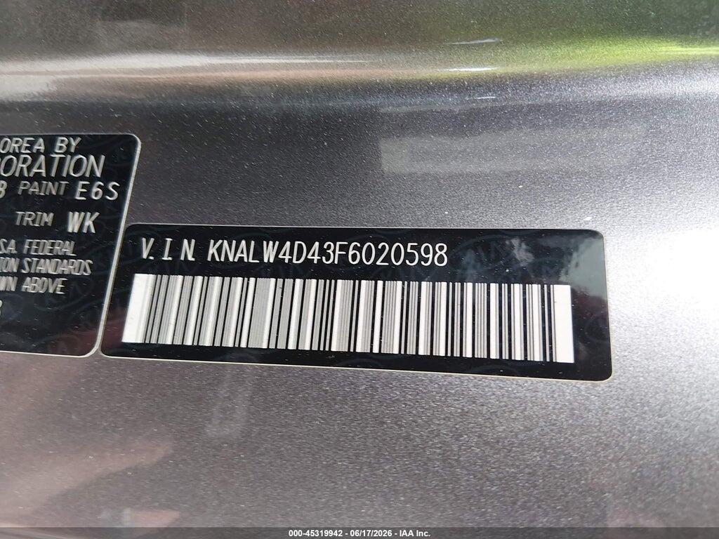 KNALW4D43F6020598 2015 KIA K900 photo no. 9