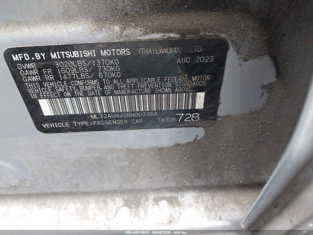 ML32AUHJ2RH003364 2024 MITSUBISHI MIRAGE photo no. 9