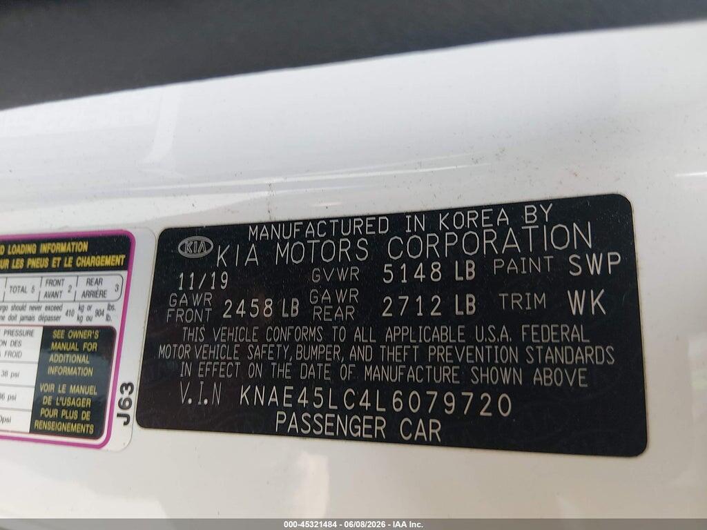 KNAE45LC4L6079720 2020 KIA STINGER photo no. 9
