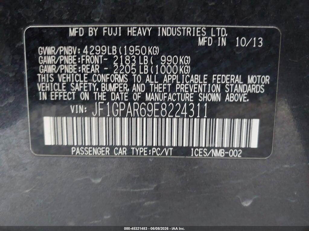 JF1GPAR69E8224311 2014 SUBARU IMPREZA photo no. 9