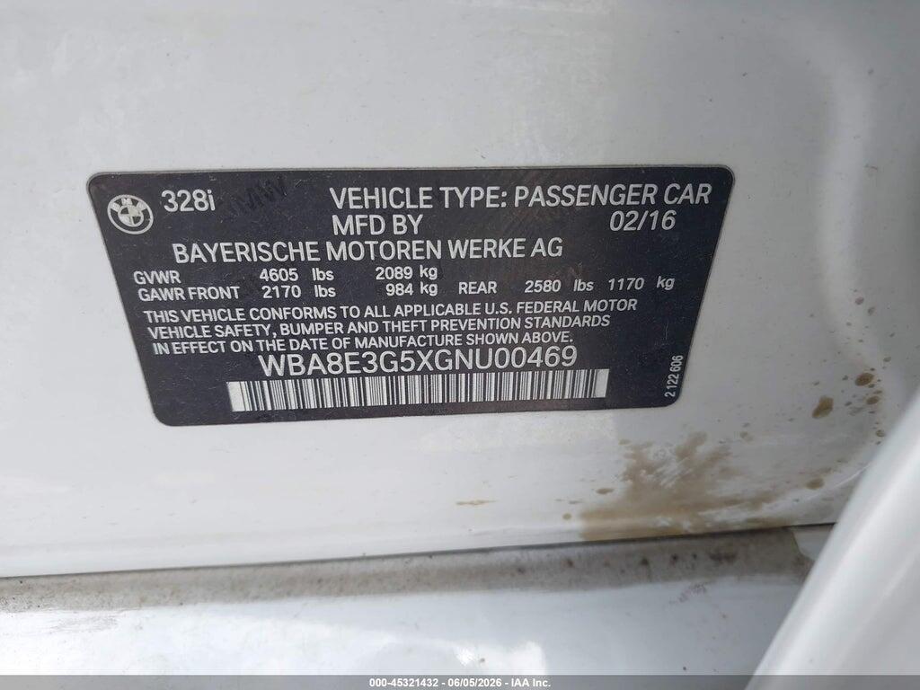 WBA8E3G5XGNU00469 2016 BMW 328I photo no. 9