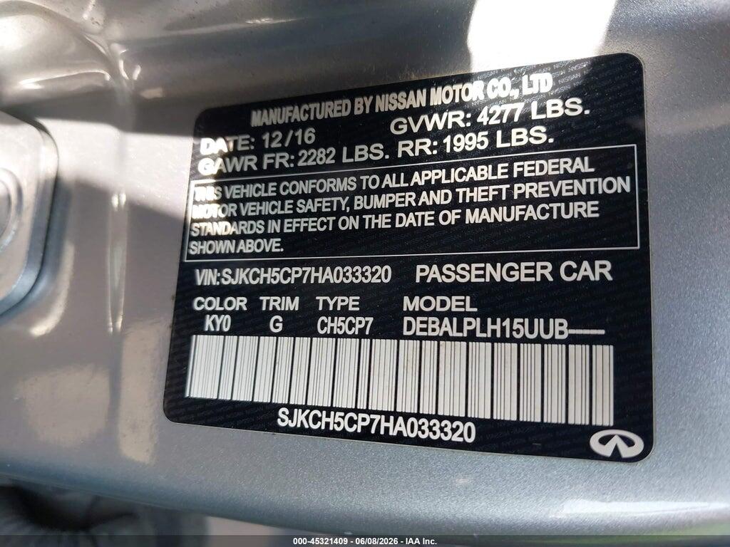 SJKCH5CP7HA033320 2017 INFINITI QX30 photo no. 9