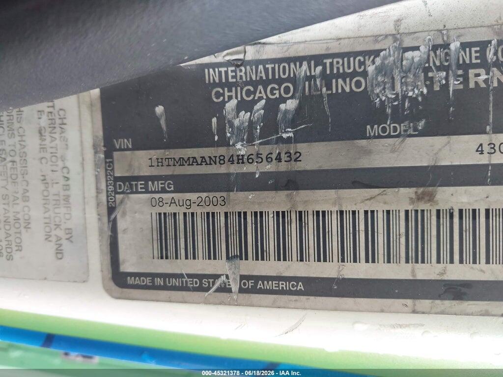 1HTMMAAN84H656432 2004 INTERNATIONAL 4000 photo no. 8
