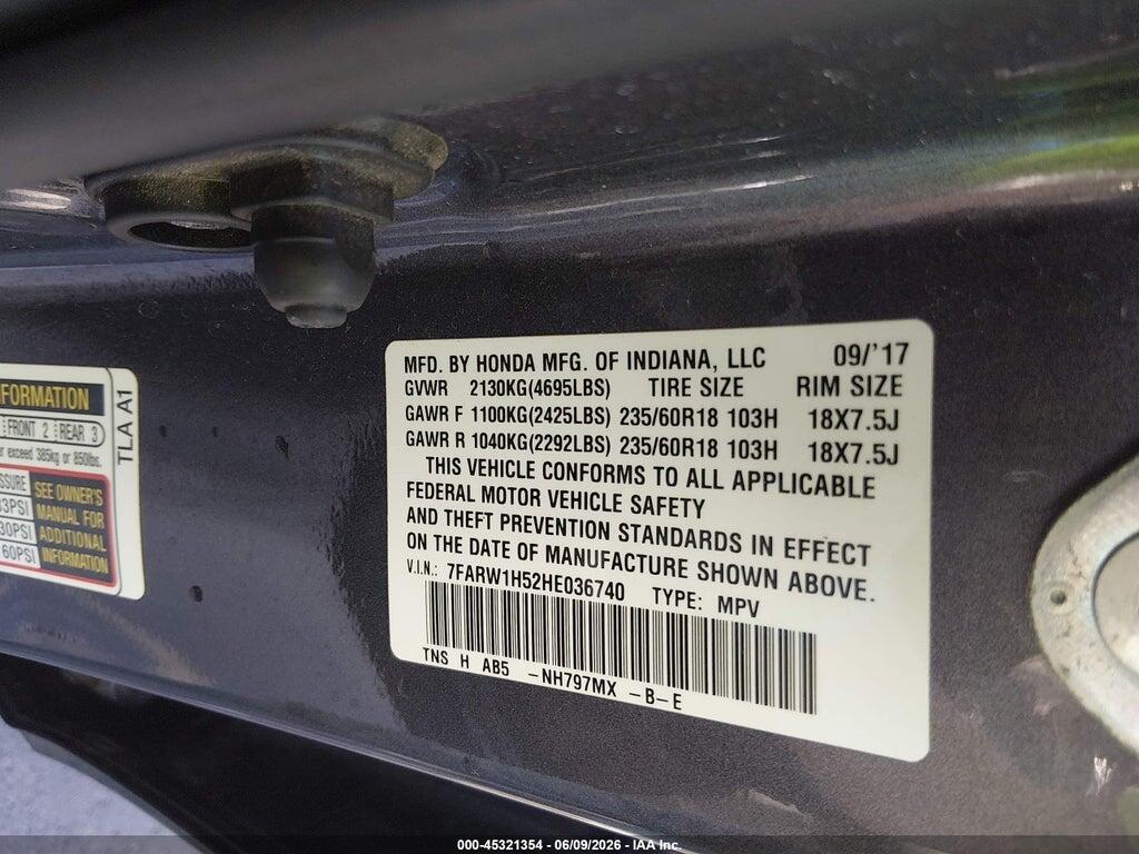 7FARW1H52HE036740 2017 HONDA CR-V photo no. 9