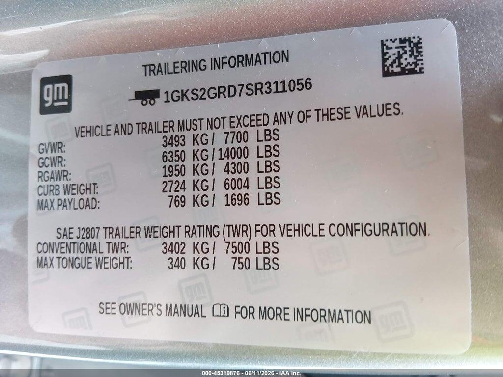 1GKS2GRD7SR311056 2025 GMC YUKON XL photo no. 9