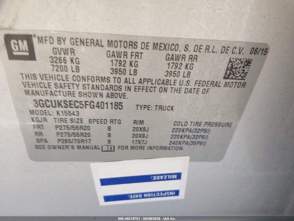 3GCUKSEC5FG401185 2015 CHEVROLET SILVERADO 1500 photo no. 9