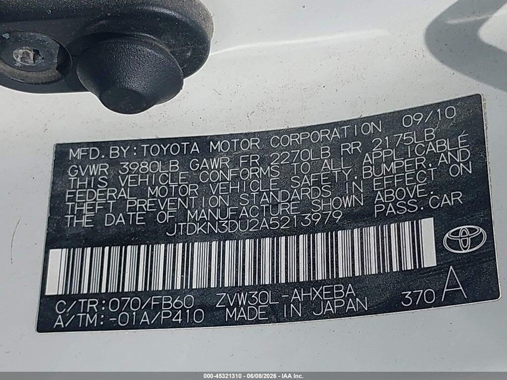 JTDKN3DU2A5213979 2010 TOYOTA PRIUS photo no. 9