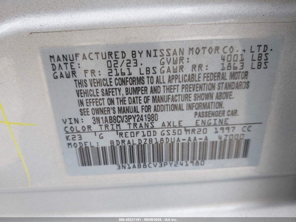 3N1AB8CV3PY241980 2023 NISSAN SENTRA photo no. 9