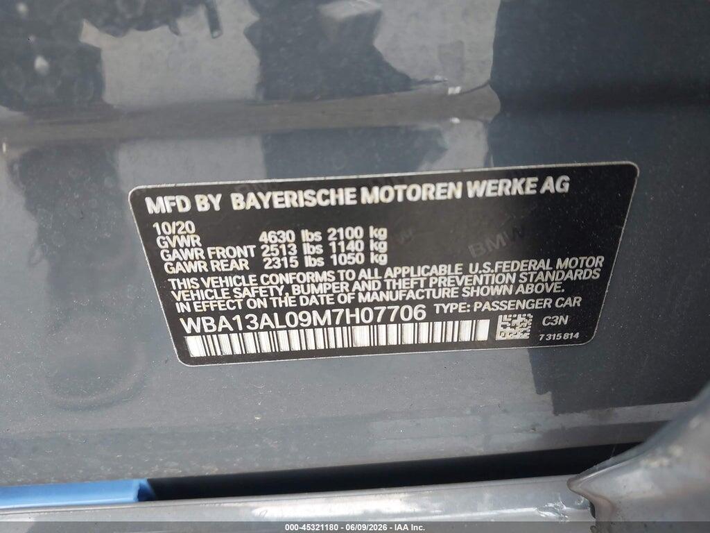 WBA13AL09M7H07706 2021 BMW M235I GRAN COUPE photo no. 9