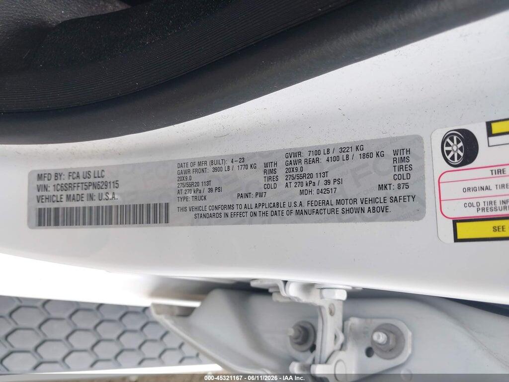 1C6SRFFT5PN629115 2023 RAM 1500 photo no. 9