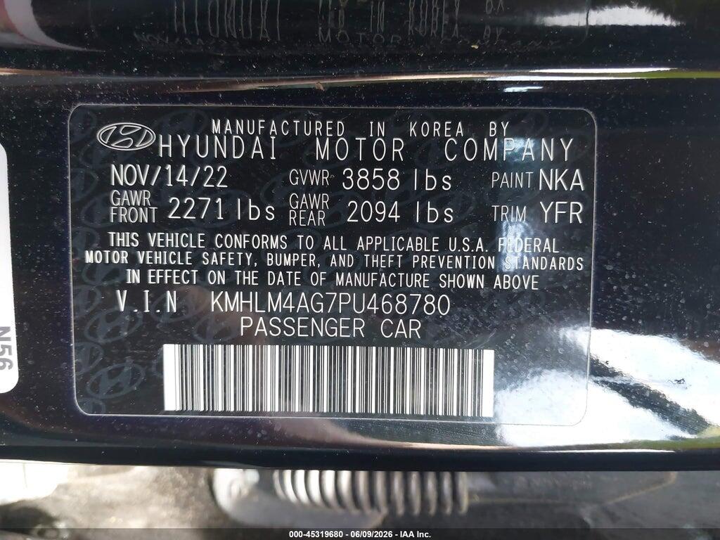 KMHLM4AG7PU468780 2023 HYUNDAI ELANTRA photo no. 9