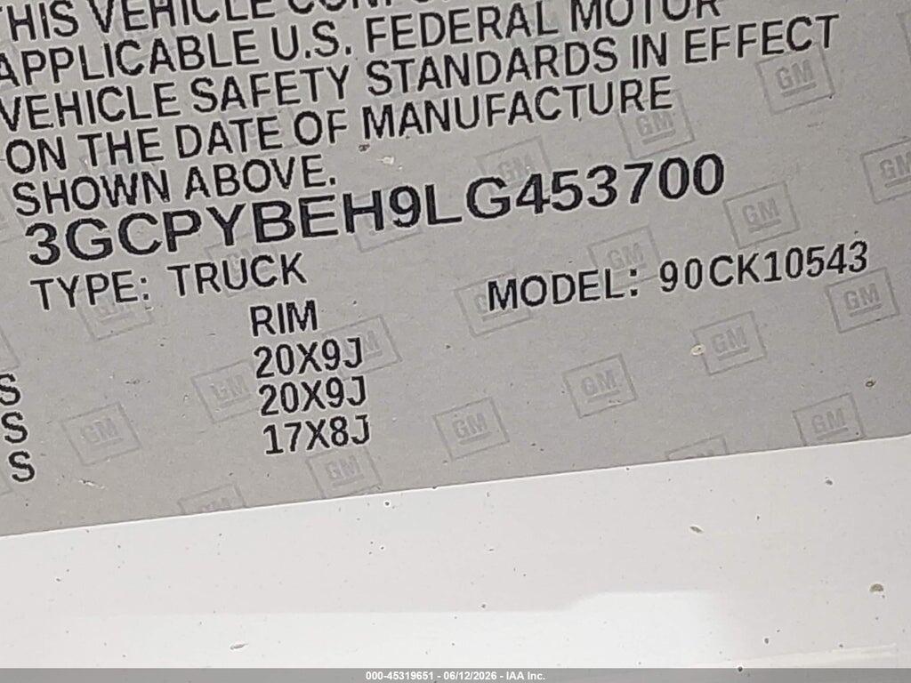 3GCPYBEH9LG453700 2020 CHEVROLET SILVERADO 1500 photo no. 9