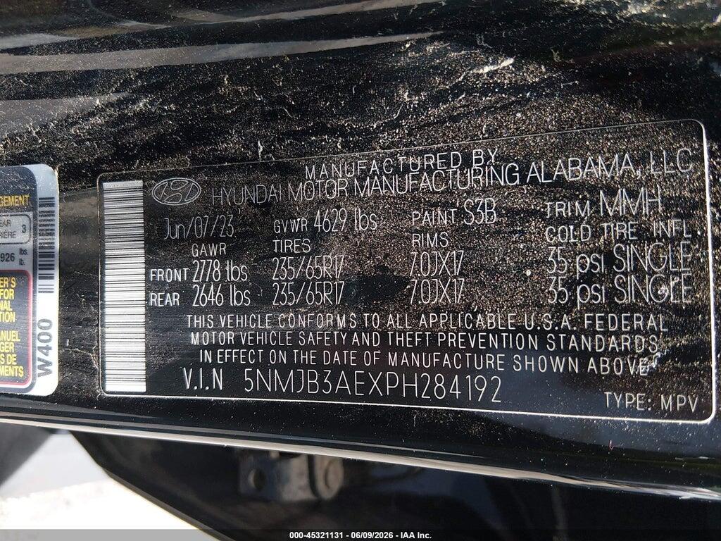 5NMJB3AEXPH284192 2023 HYUNDAI TUCSON photo no. 9