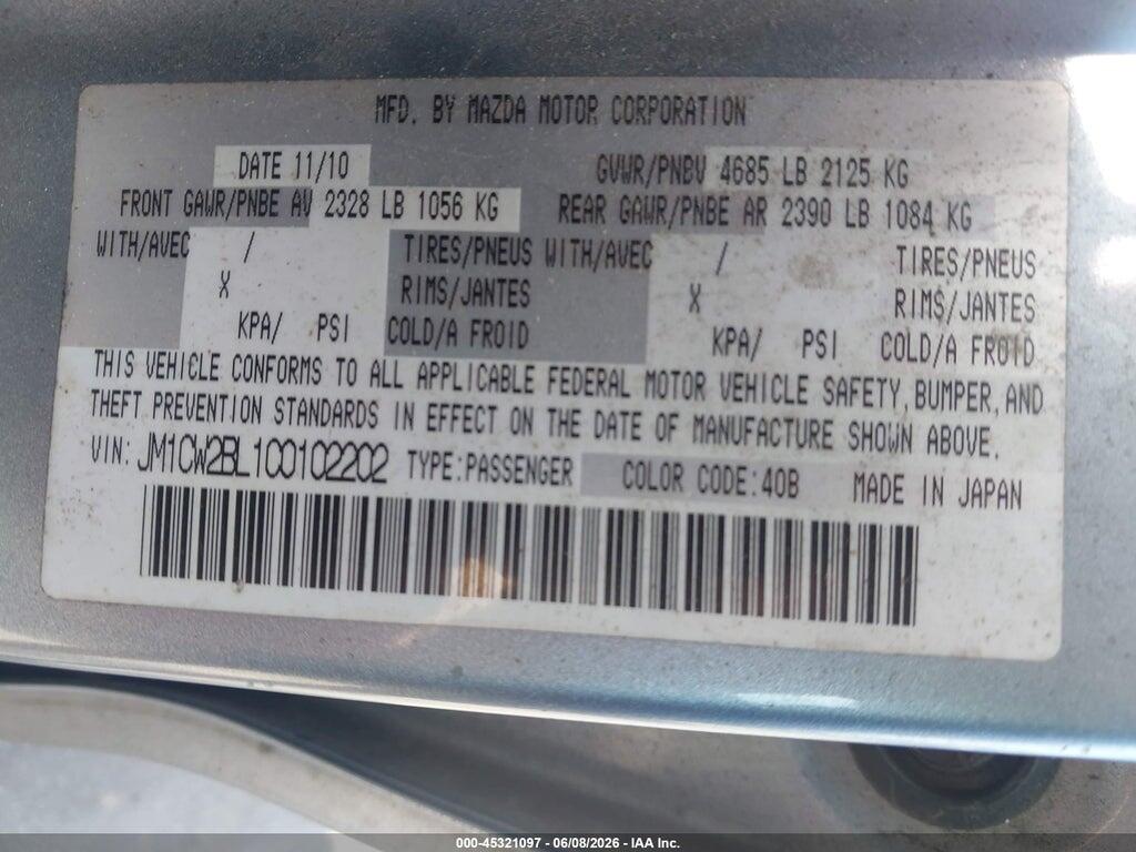 JM1CW2BL1C0102202 2012 MAZDA MAZDA5 photo no. 9
