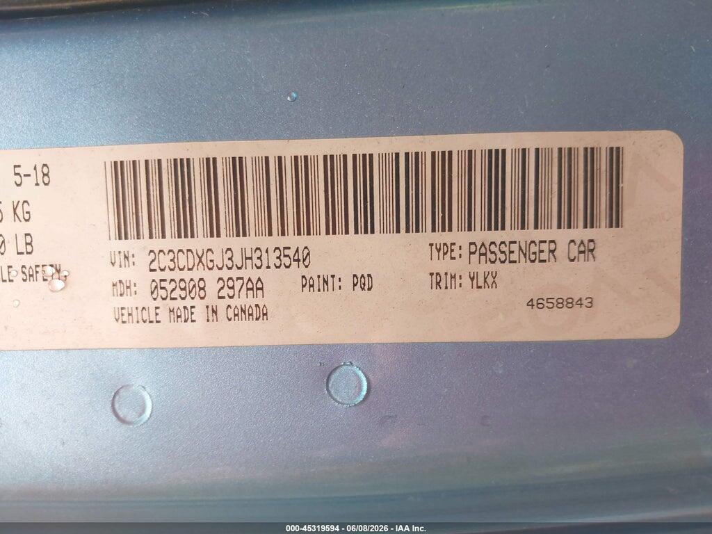 2C3CDXGJ3JH313540 2018 DODGE CHARGER photo no. 9