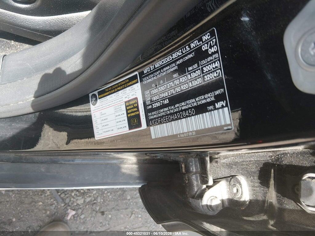 4JGDF6EE0HA928450 2017 MERCEDES-BENZ GLS 450 photo no. 9
