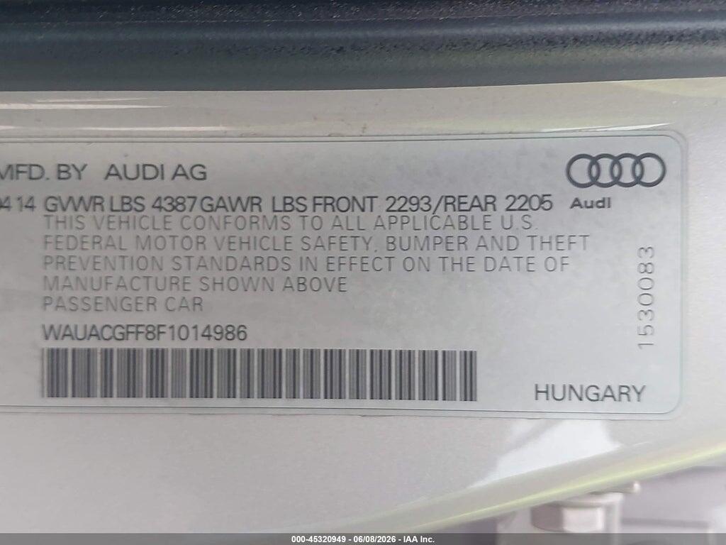 WAUACGFF8F1014986 2015 AUDI A3 photo no. 9