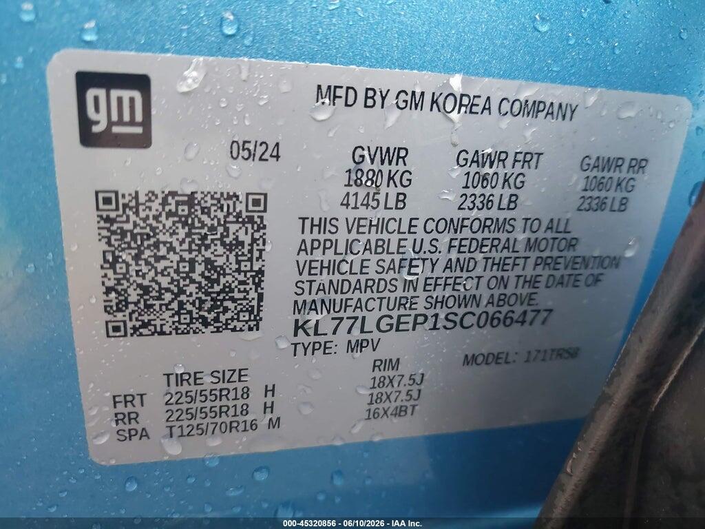KL77LGEP1SC066477 2025 CHEVROLET TRAX photo no. 9