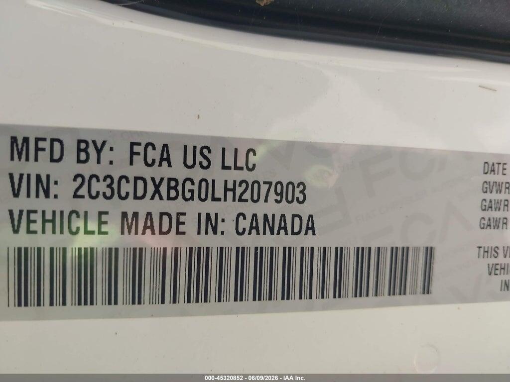 2C3CDXBG0LH207903 2020 DODGE CHARGER photo no. 9