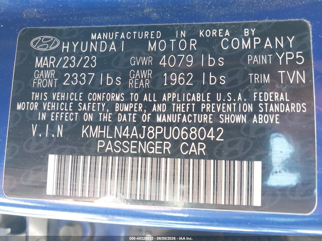 KMHLN4AJ8PU068042 2023 HYUNDAI ELANTRA HYBRID photo no. 9