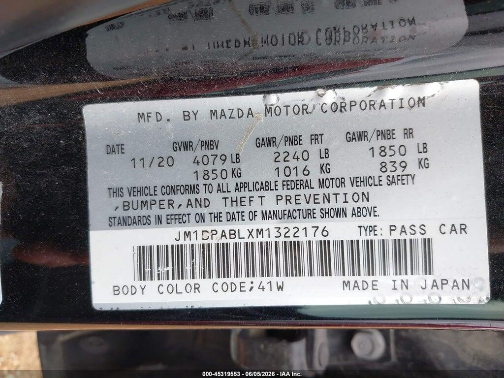 JM1BPABLXM1322176 2021 MAZDA MAZDA3 photo no. 9