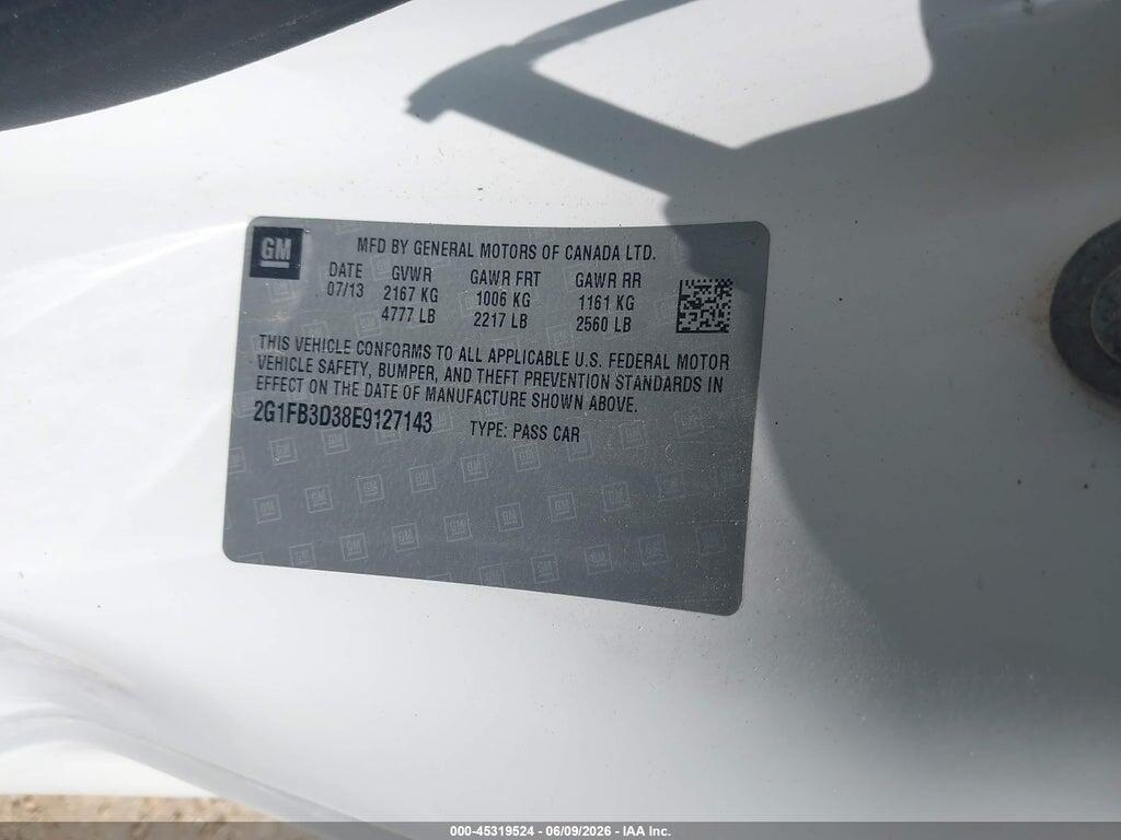 2G1FB3D38E9127143 2014 CHEVROLET CAMARO photo no. 9