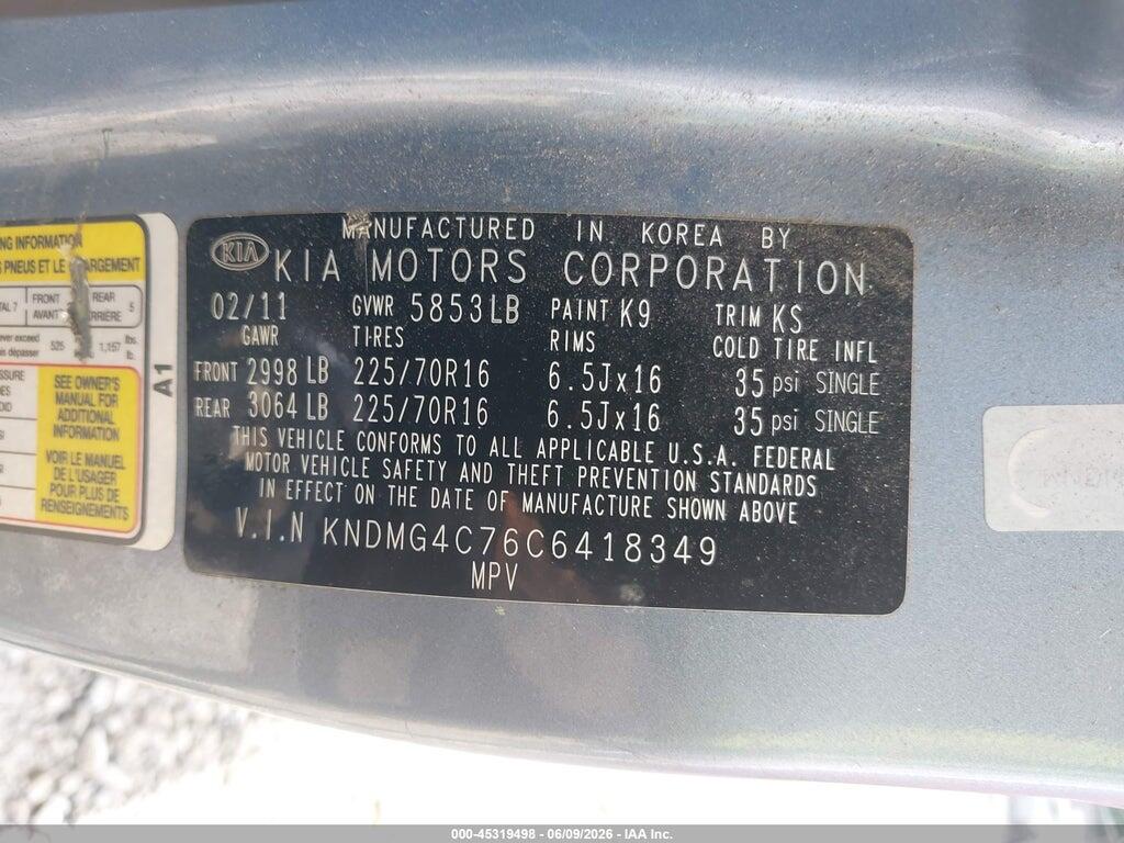 KNDMG4C76C6418349 2012 KIA SEDONA photo no. 9