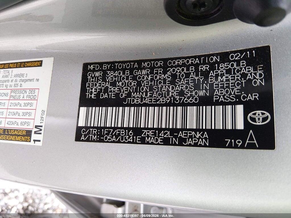 JTDBU4EE2B9137660 2011 TOYOTA COROLLA photo no. 9