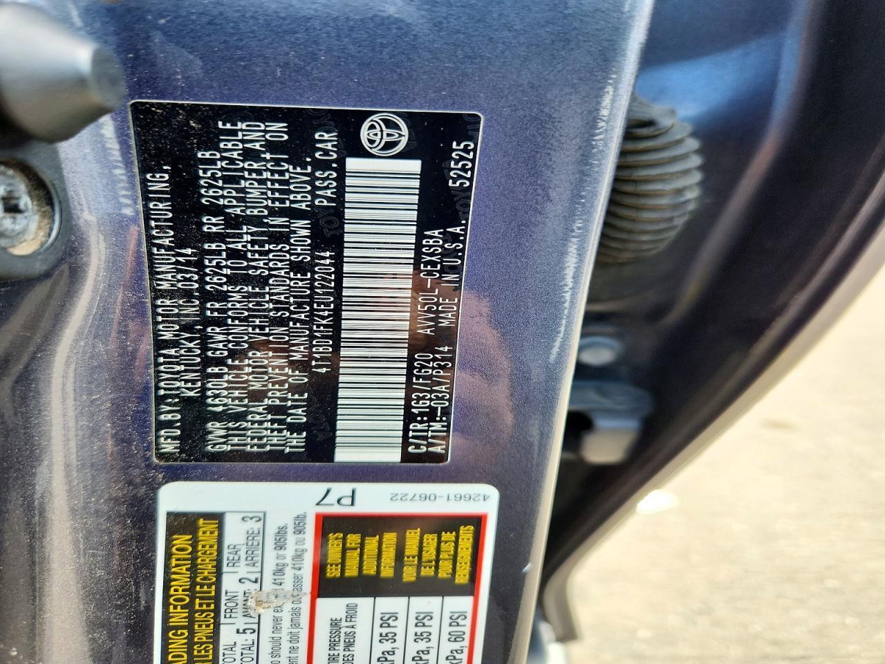 2014 TOYOTA CAMRY HYBRID SE — Фото 12 из 12