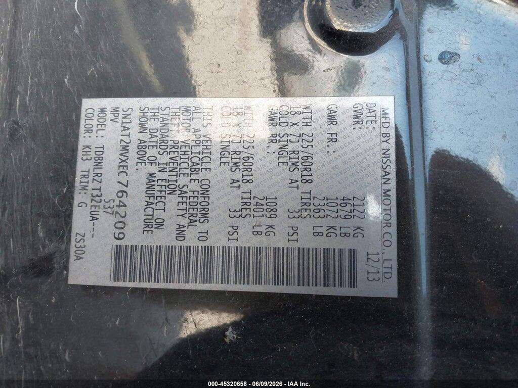 5N1AT2MVXEC764209 2014 NISSAN ROGUE photo no. 9