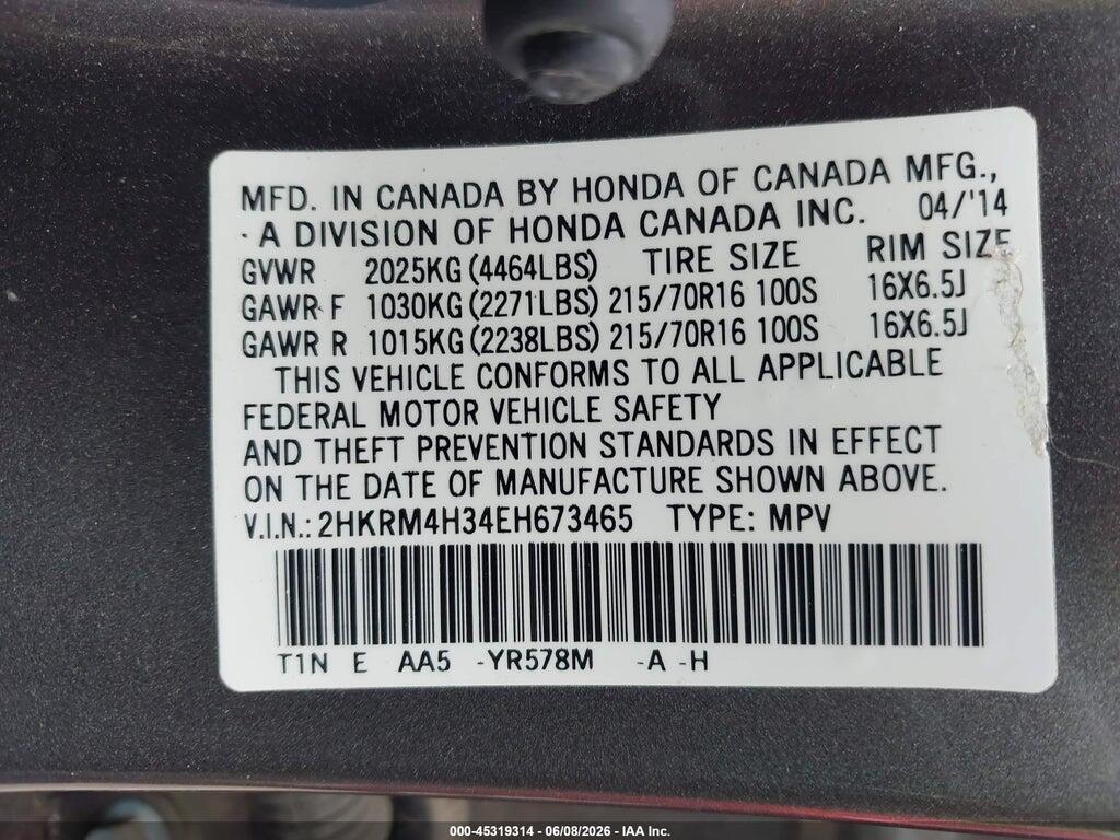 2HKRM4H34EH673465 2014 HONDA CR-V photo no. 9