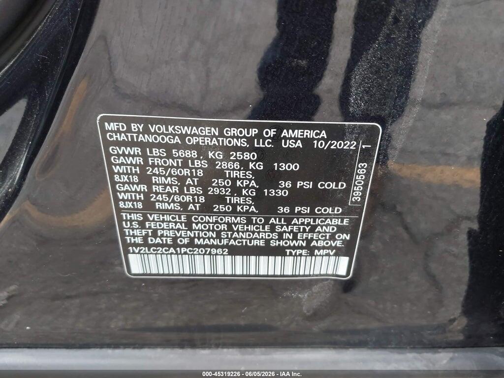 1V2LC2CA1PC207962 2023 VOLKSWAGEN ATLAS CROSS SPORT photo no. 9