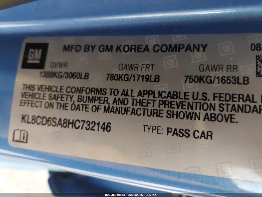 KL8CD6SA8HC732146 2017 CHEVROLET SPARK photo no. 9