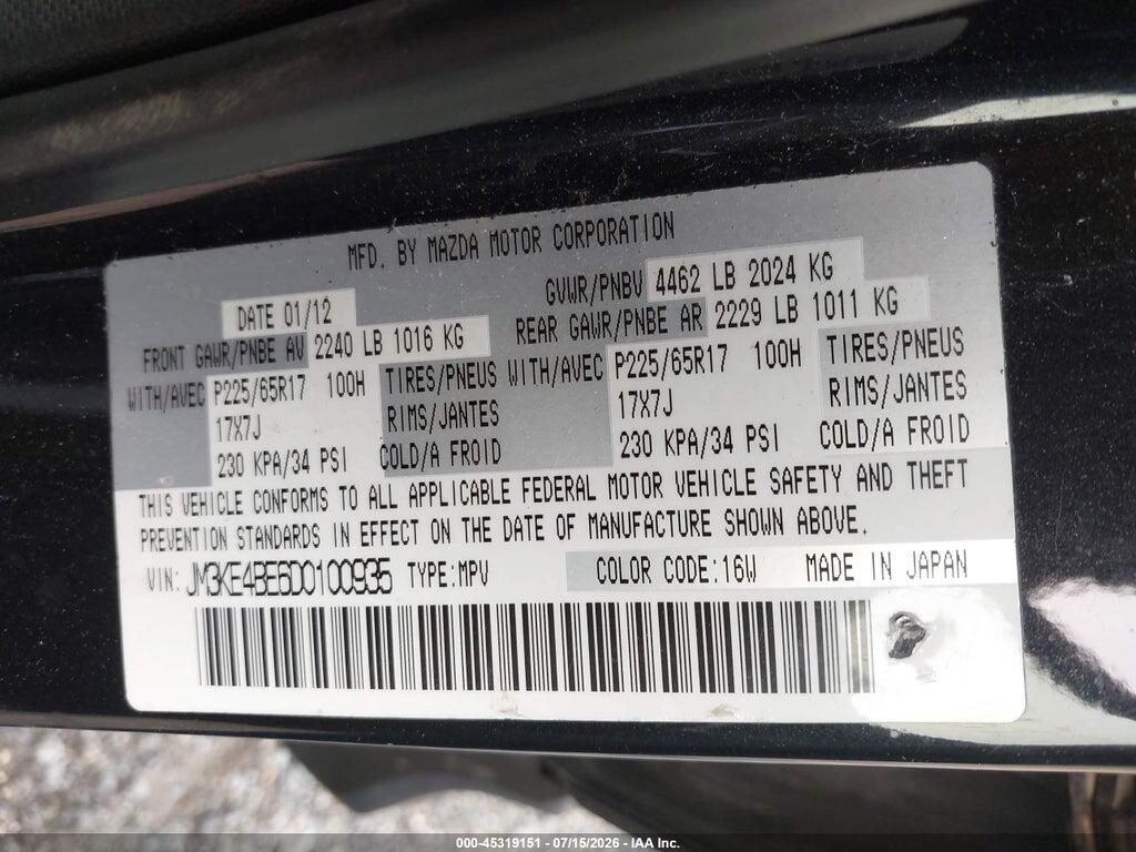 JM3KE4BE6D0100935 2013 MAZDA CX-5 photo no. 9