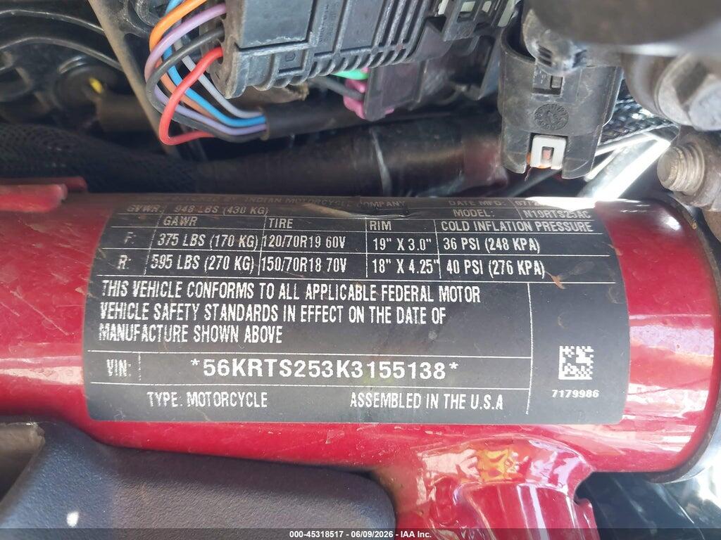 56KRTS253K3155138 2019 INDIAN MOTORCYCLE CO. FTR photo no. 10