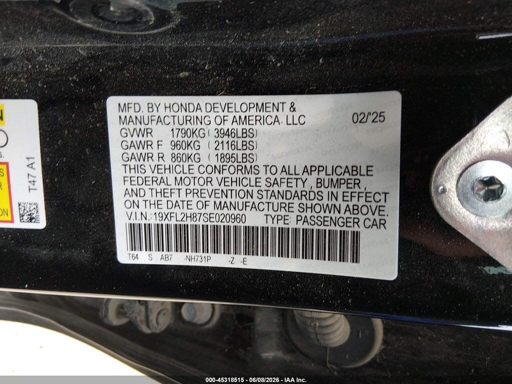19XFL2H87SE020960 2025 HONDA CIVIC SEDAN photo no. 9